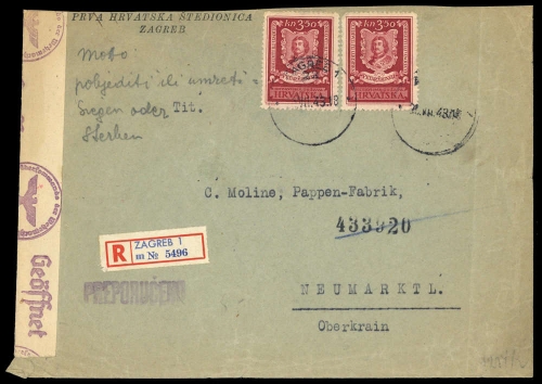 1943, Kroatien, 104 (2), Brief