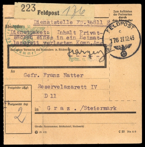 1943, Kroatien, Brief