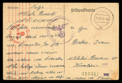 1942, Kroatien, Brief