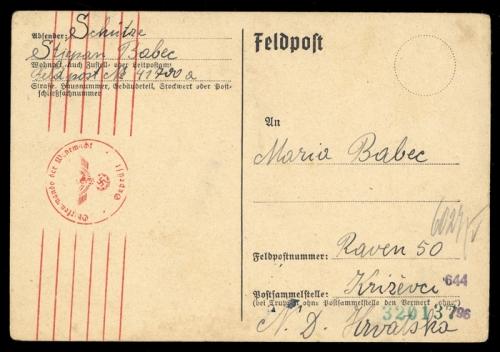1942, Kroatien, Brief