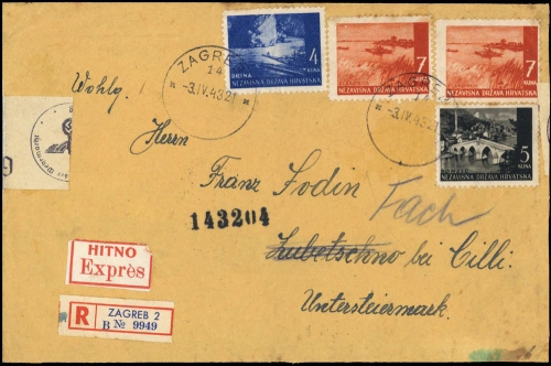1943, Kroatien, 54 u.a., Brief