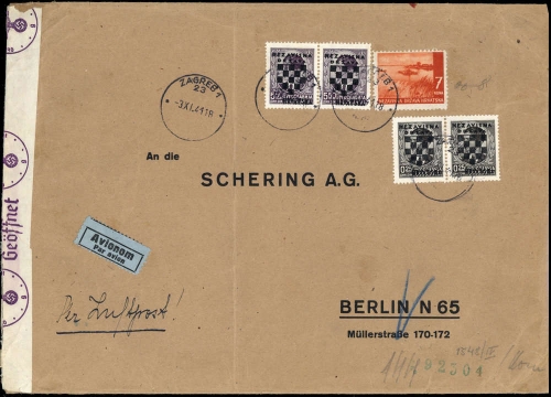 1941, Kroatien, 9 u.a., Brief