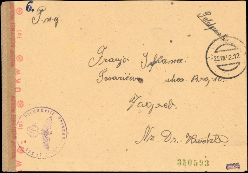 1942, Kroatien, Brief