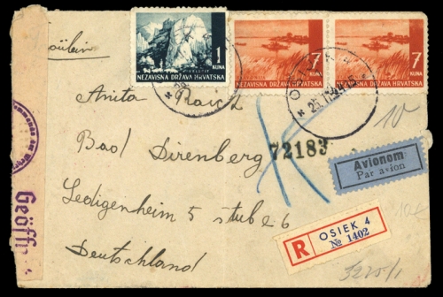1944, Kroatien, 50 u.a., Brief