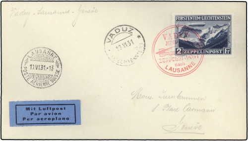 1931, Zeppelin,Zeppelinpost LZ 127,Liechtensteinfahrten, Si 110 ...