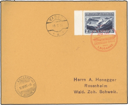 1931, Zeppelin,Zeppelinpost LZ 127,Liechtensteinfahrten, Si 110 ...
