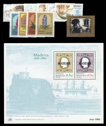 1980, Madeira, Bl. 1 u.a., **