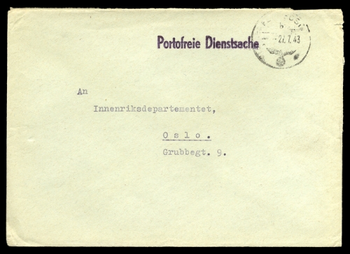 1943, Deutsche Besetzung II. WK, Feldpostmarken, Brief