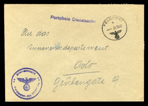 1943, Deutsche Besetzung II. WK, Feldpostmarken, Brief