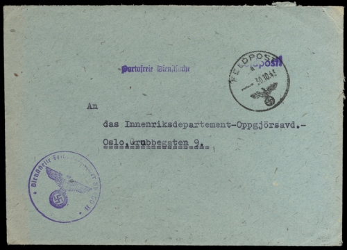 1943, Deutsche Besetzung II. WK, Feldpostmarken, Brief