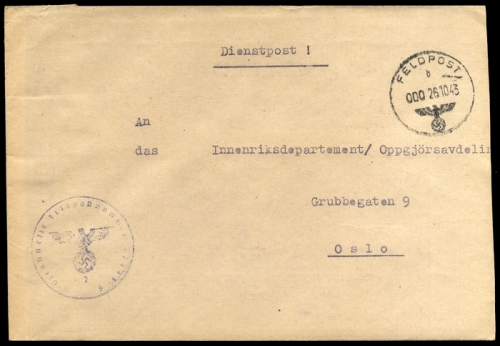 1943, Deutsche Besetzung II. WK, Feldpostmarken, Brief