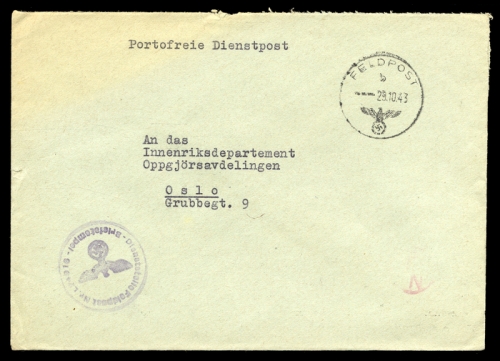 1943, Deutsche Besetzung II. WK, Feldpostmarken, Brief