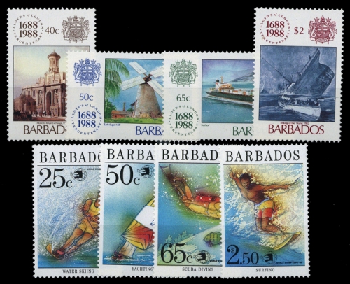 1988, Barbados, 705-08 u.a., **