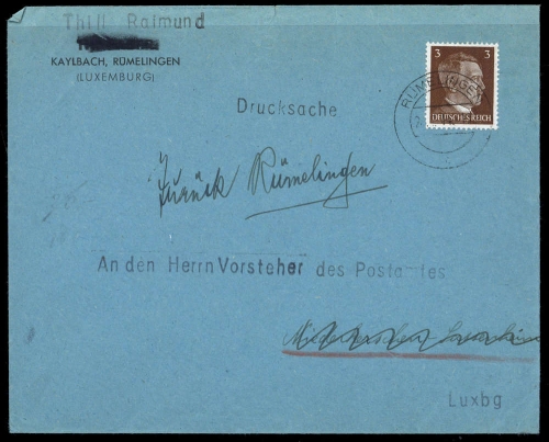 Deutsche Besetzung II. WK Luxemburg, DR 782, Brief