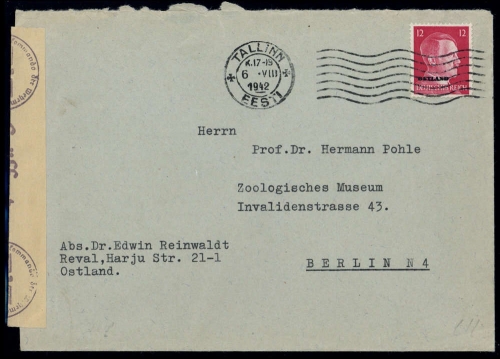 1941, Deutsche Besetzung II. WK Ostland, 8, Brief