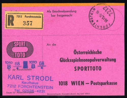 1975, Österreich, Brief