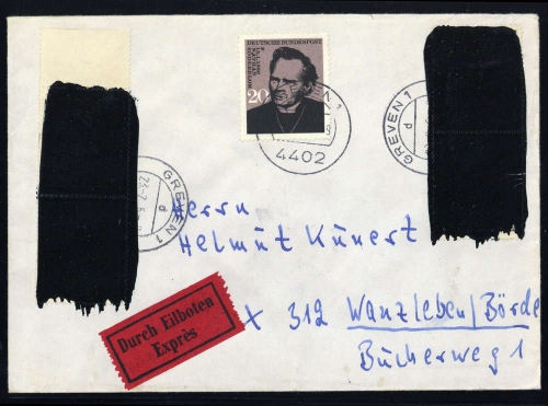 1966, Bundesrepublik Deutschland, 479 Pk (4) u.a., Brief
