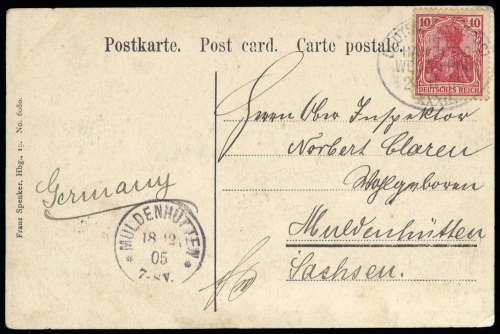 1905, Deutsche Schiffspost allgemein, DR 71, Brief