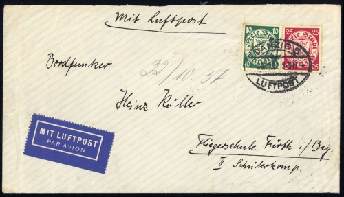 1937, Danzig, 194 + 197, Brief