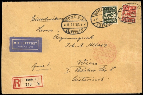 1931, Danzig, 202 + 205, Brief