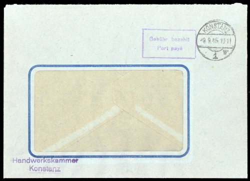 1945, Französische Zone Baden, Brief