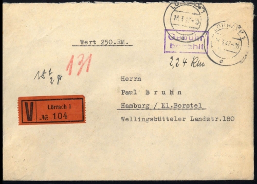 1947, Französische Zone Baden, Brief
