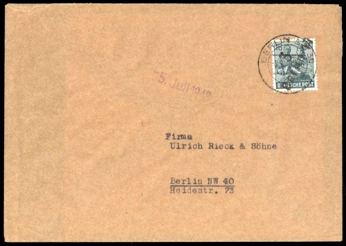 1948, Berlin Vorläufer, Pelikan 479, Brief