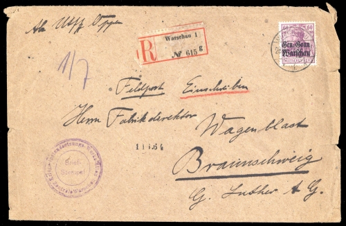 1918, Deutsche Besetzung I. WK Polen, 16, Brief