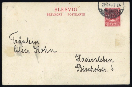 1920, Deutsches Abstimmgeb. Schleswig, P 2, Brief