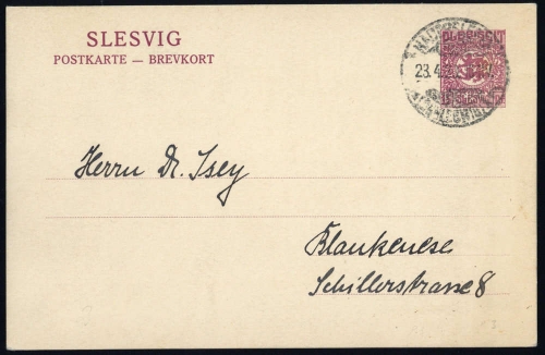 1920, Deutsches Abstimmgeb. Schleswig, P 3, Brief
