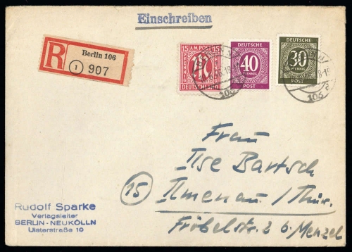 1946, Berlin Vorläufer, 8 u.a., Brief