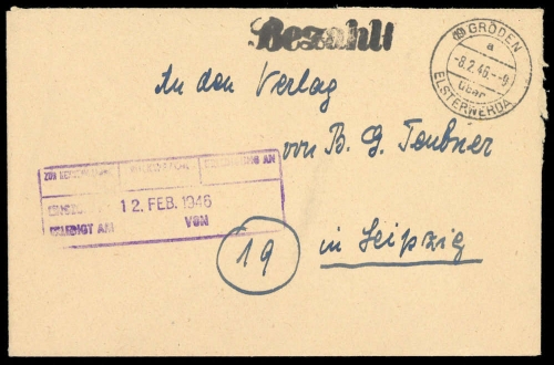 1946, Sowjetische Zone, Brief