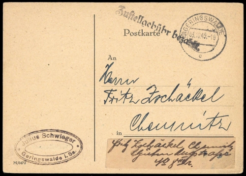 1945, Sowjetische Zone, Brief