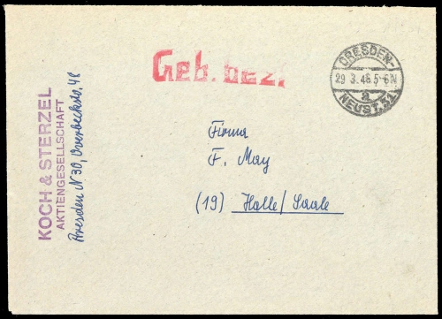 1946, Sowjetische Zone, Brief
