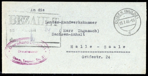 1948, Sowjetische Zone, Brief