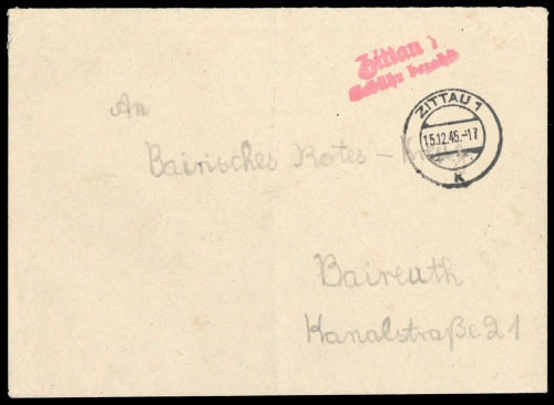 1945, Sowjetische Zone, Brief