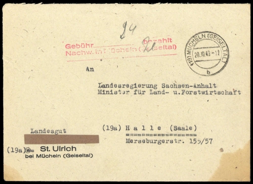 1946, Sowjetische Zone, Brief