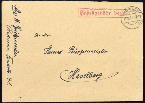 1945, Sowjetische Zone, Brief