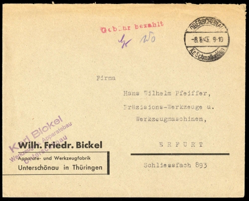 1945, Sowjetische Zone, Brief