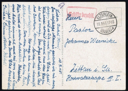 1945, Sowjetische Zone, Brief