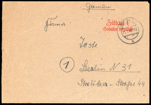 1946, Sowjetische Zone, Brief