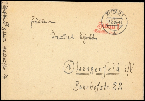 1946, Sowjetische Zone, Brief