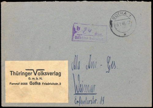 1946, Sowjetische Zone, Brief