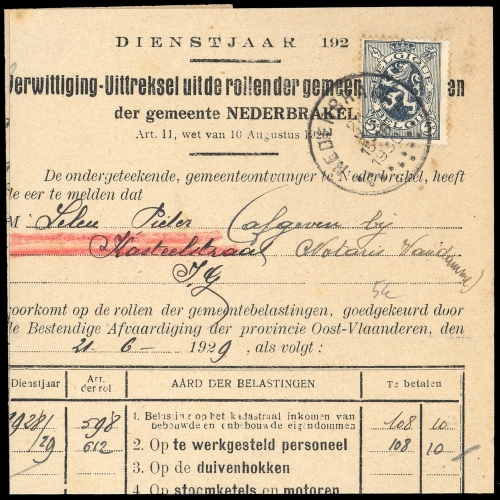1930, Belgien, 256, Brief