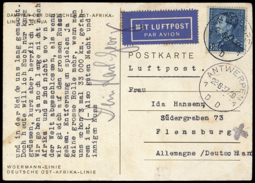 1937, Belgien, 426x a, Brief