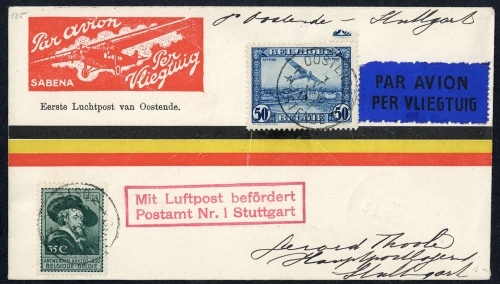 1930, Belgien, 276 u. 280, Brief