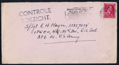 1945, Belgien, 424 xb, Brief