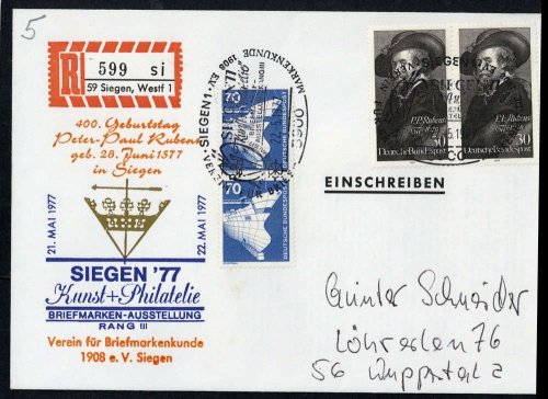1977, Bundesrepublik Deutschland, 936 (2) u.a., Brief