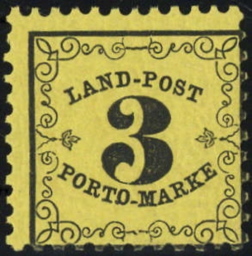 1862, Altdeutschland Baden Landpost, LP 2 y, **
