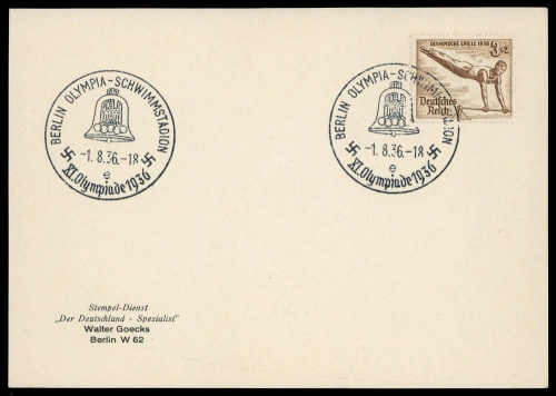 Sport u. Spiel,Olympia Berlin 1936,Sonderstempel, Brief